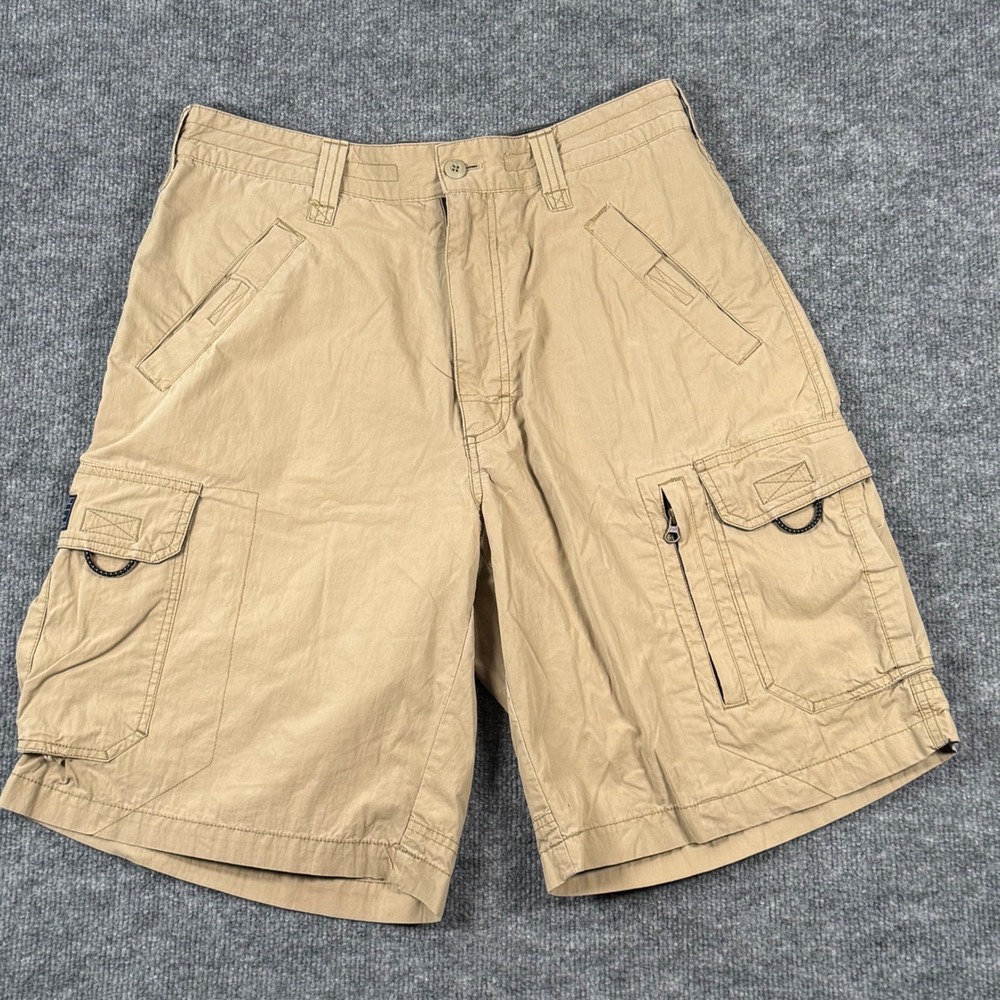 American Eagle Outfitters Cargo Shorts Tan Mens Size 33 Utility Pockets Zip Fly